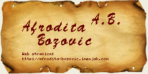 Afrodita Božović vizit kartica